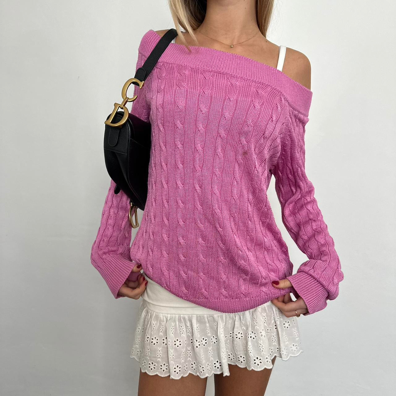 Vintage Ralph Lauren pink off shoulder sweater