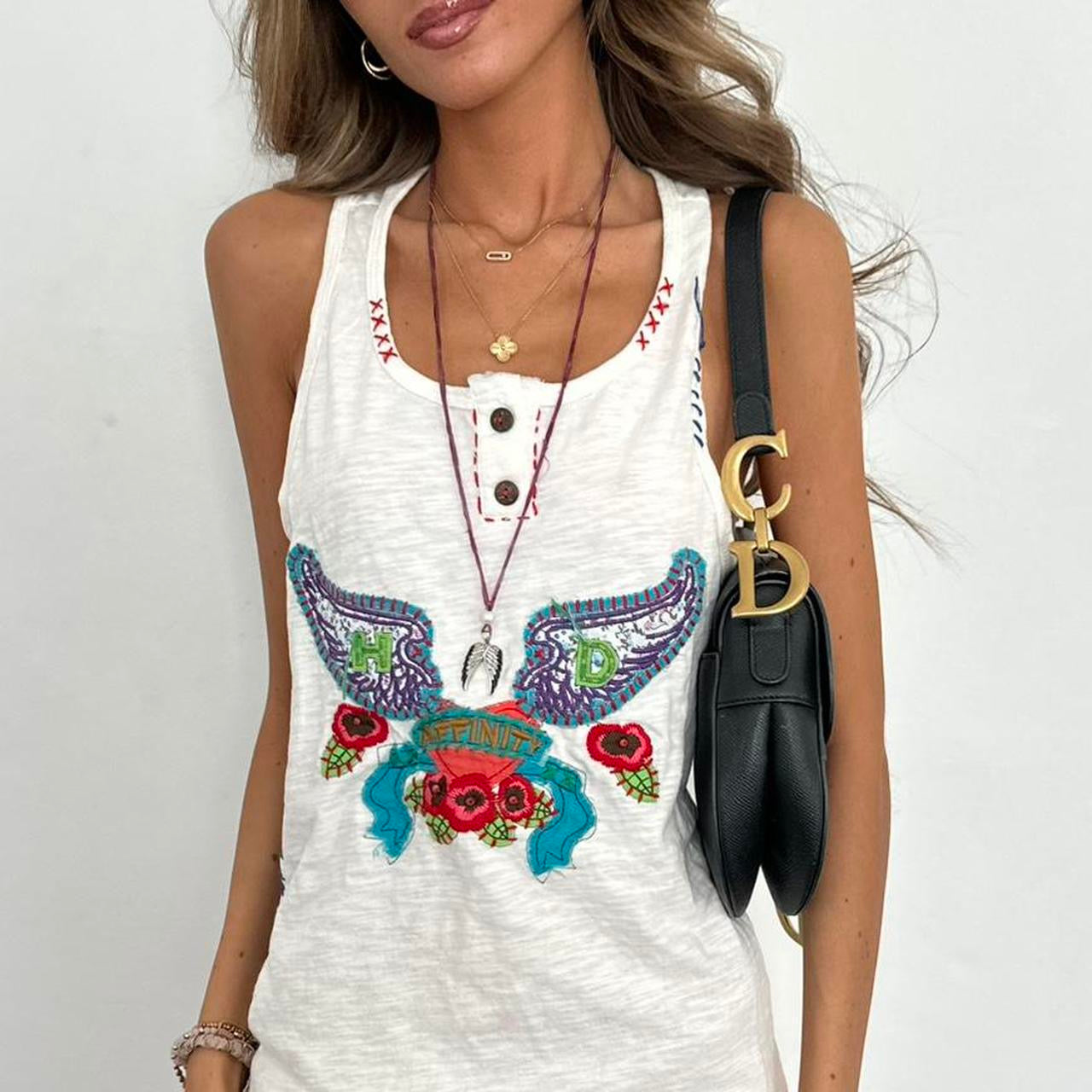 Vintage 2000s angel wing cami top