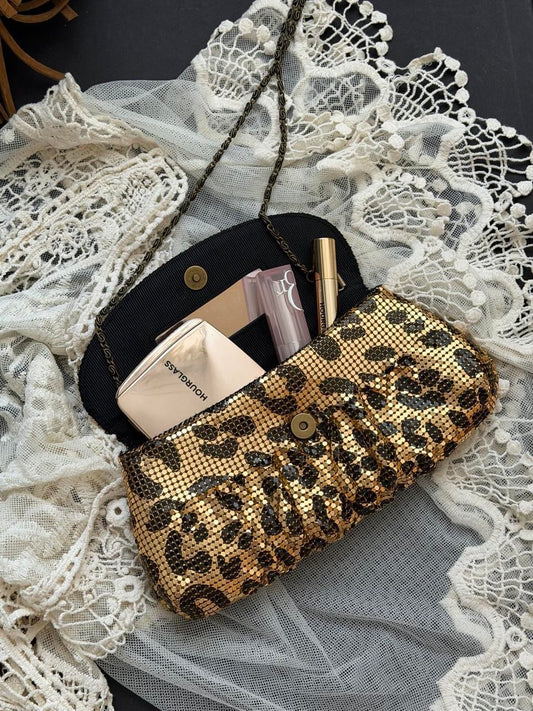 Vintage 2000’s sequin leopard purse on chain