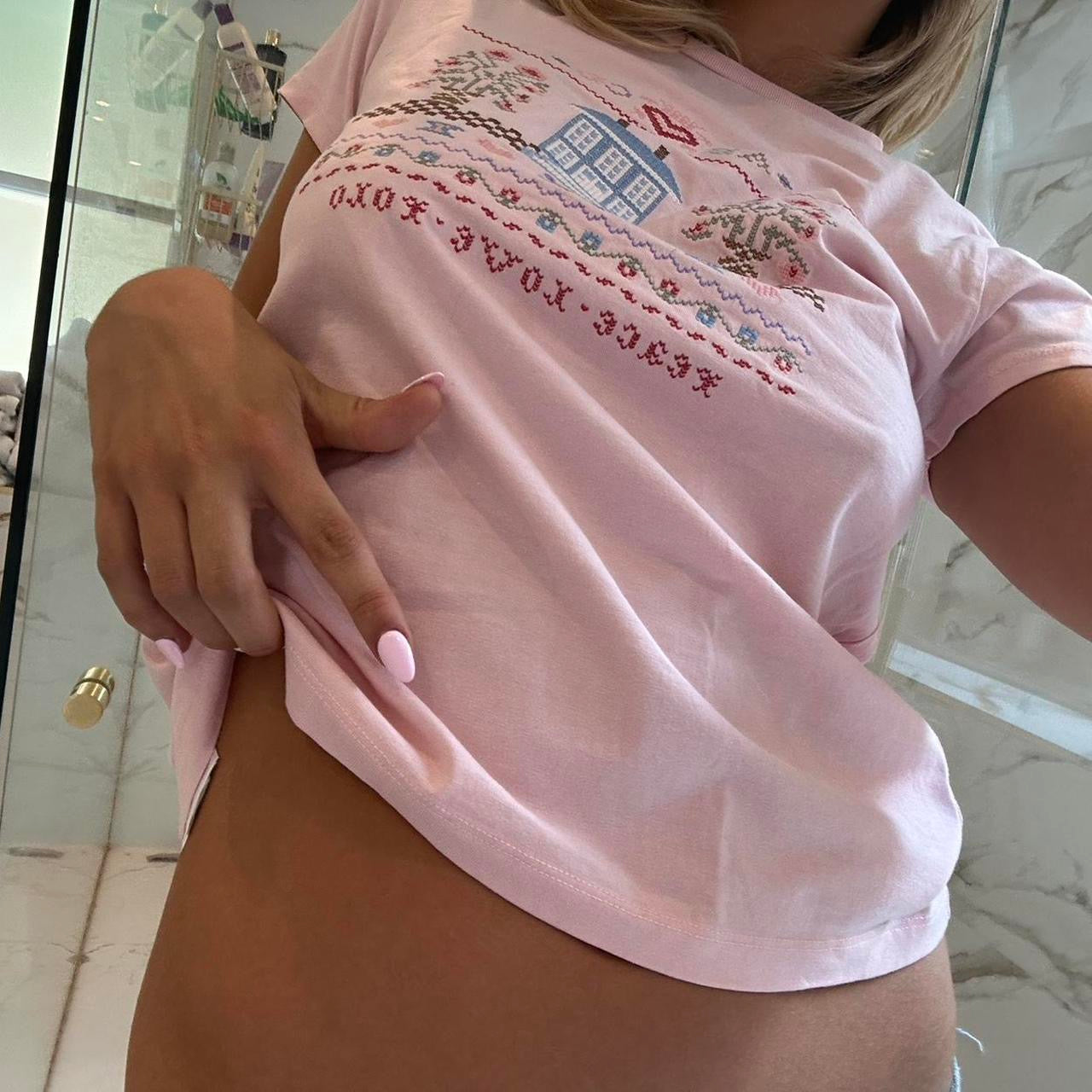 Vintage Ralph Lauren pink baby tee