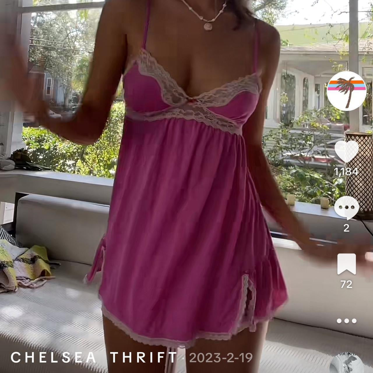 Vintage Victorias Secret pink babydoll dress