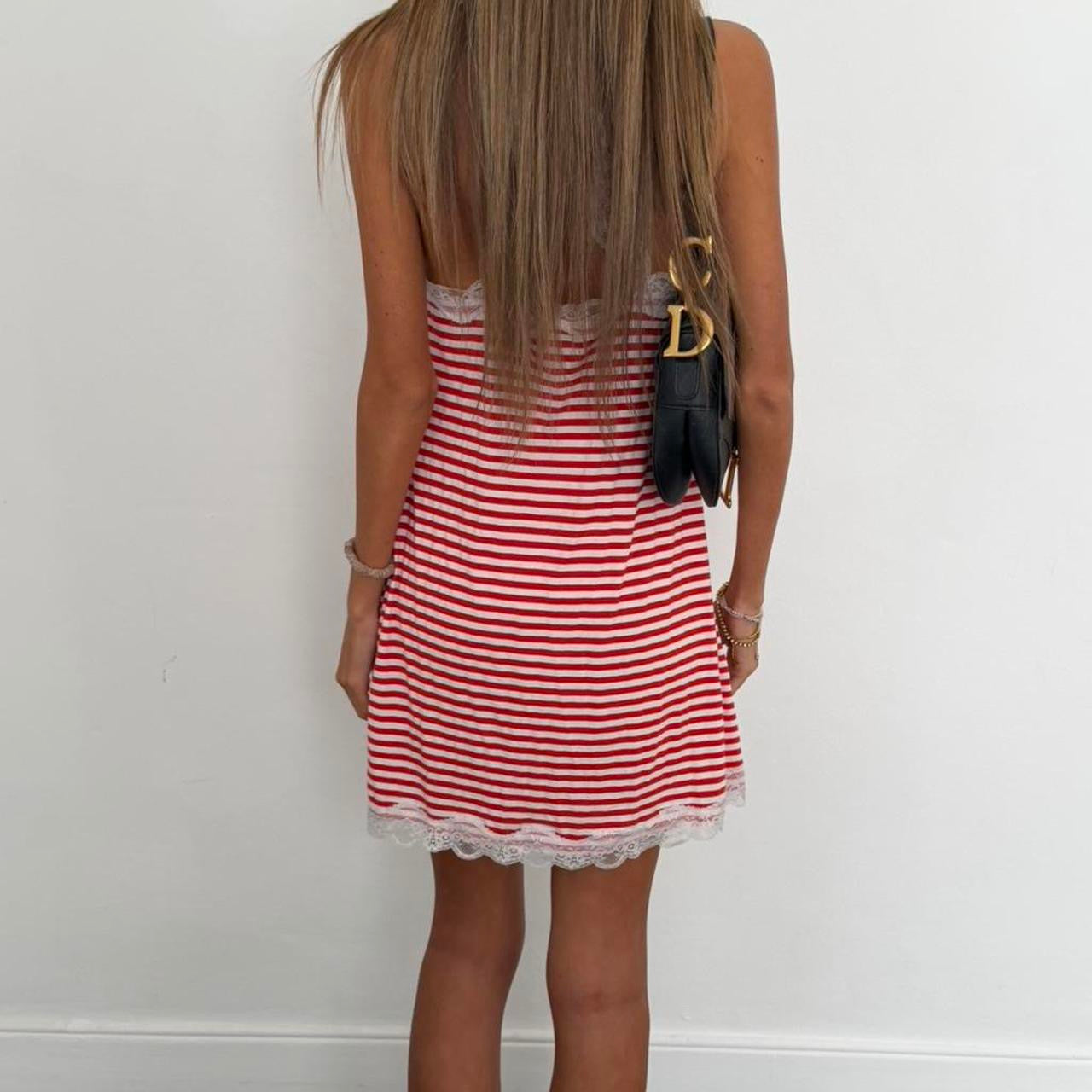 Vintage 00s striped red mini dress