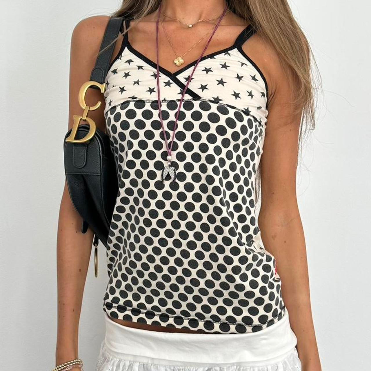 Vintage 2000’s polka dot & stars cami top