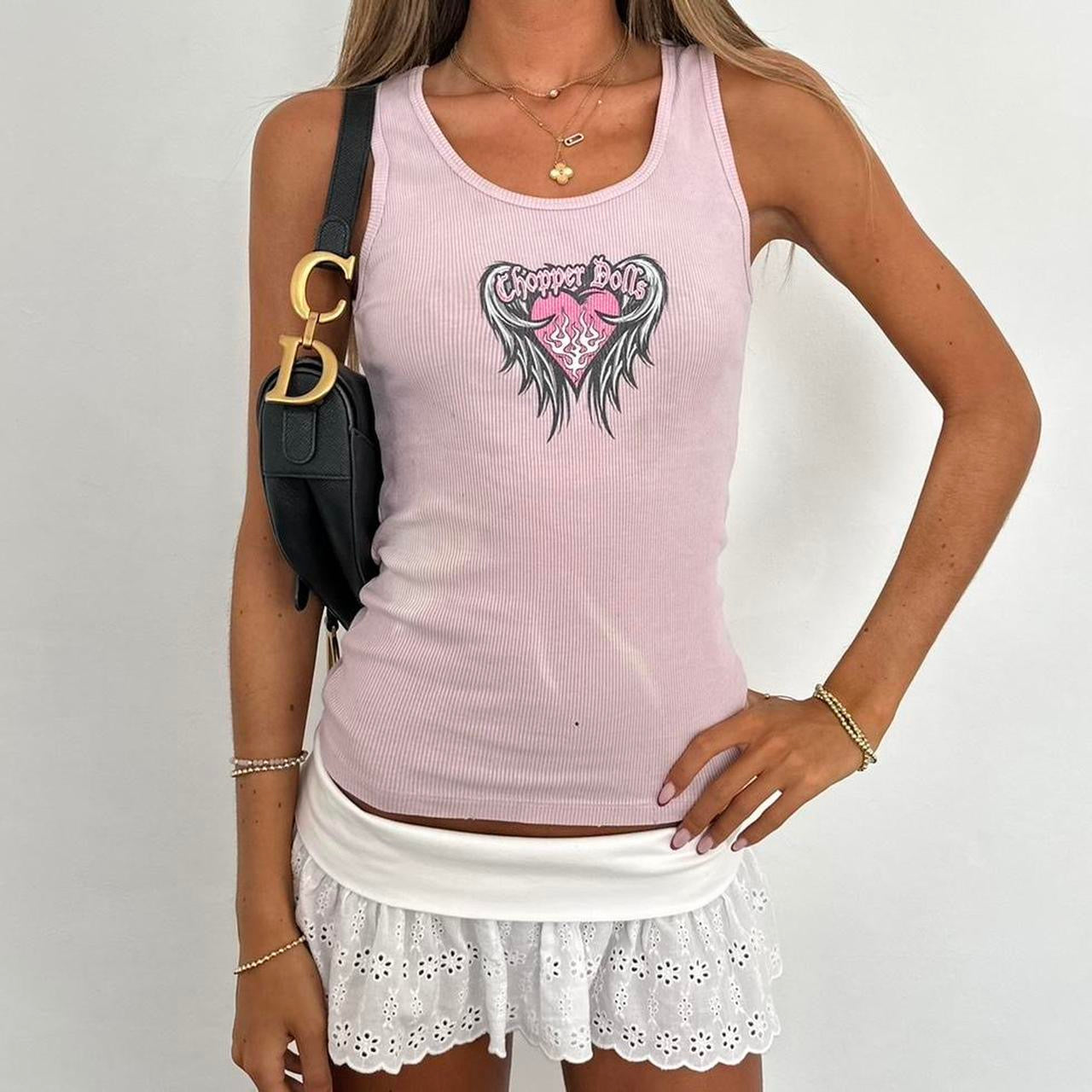 Vintage 2000’s pink Choppers Doll tank top