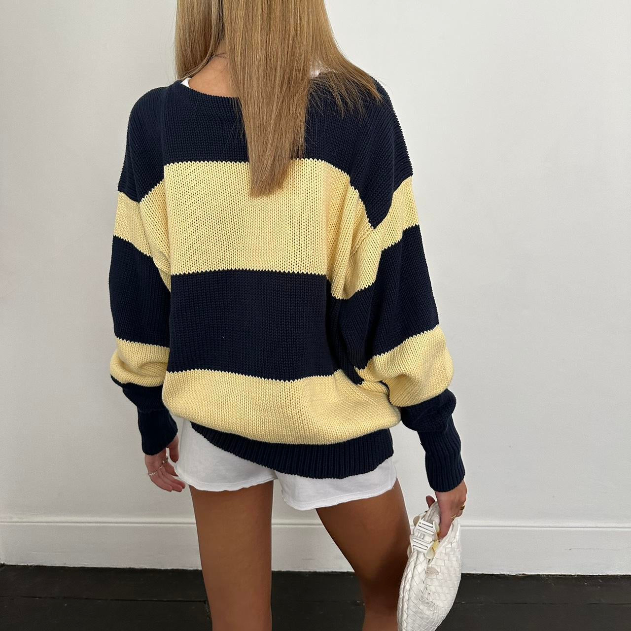 Vintage Ralph Lauren yellow & navy cotton sweater