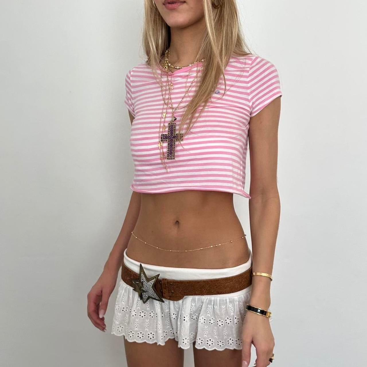 Vintage Ralph Lauren pink striped baby tee