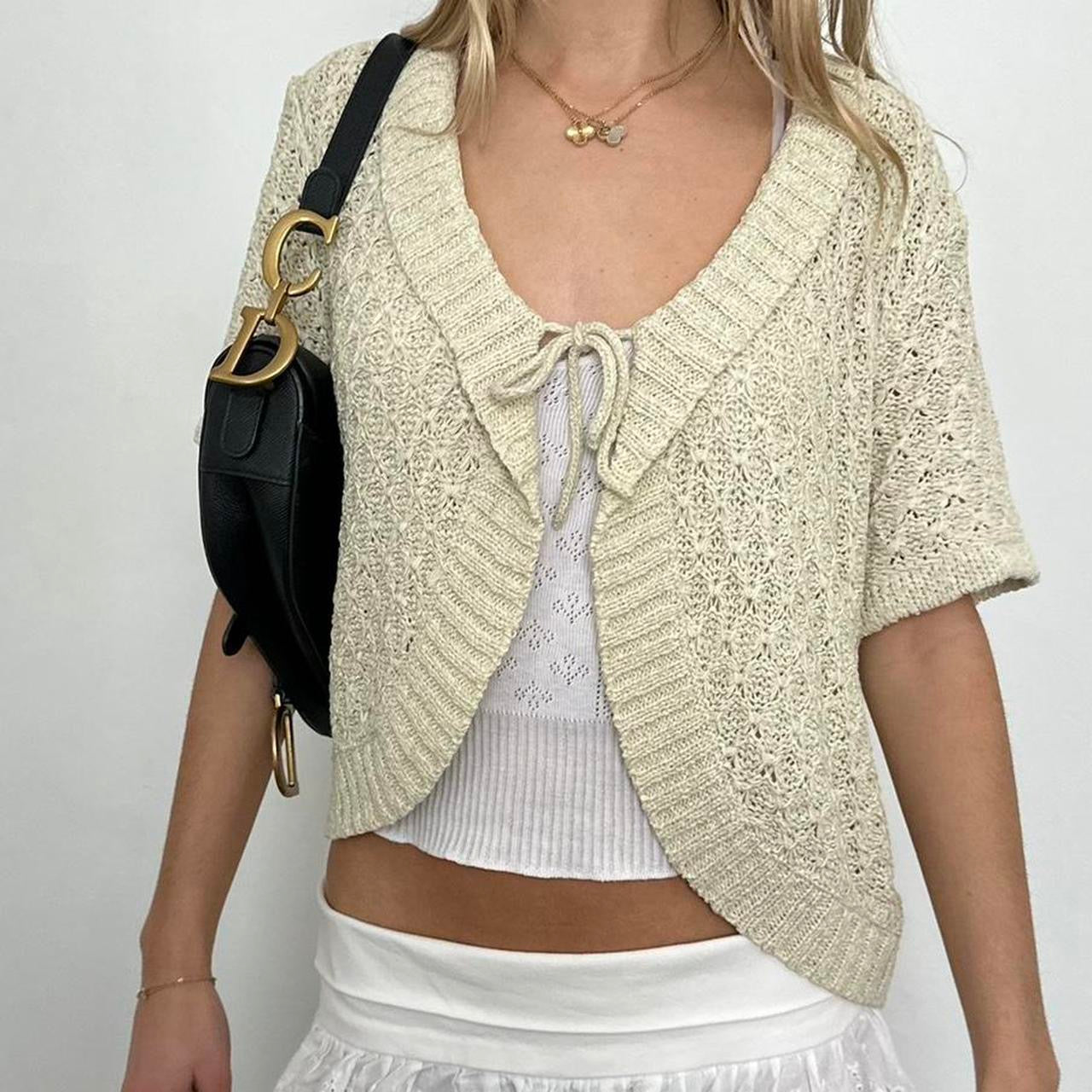 Vintage crochet layering cardigan top