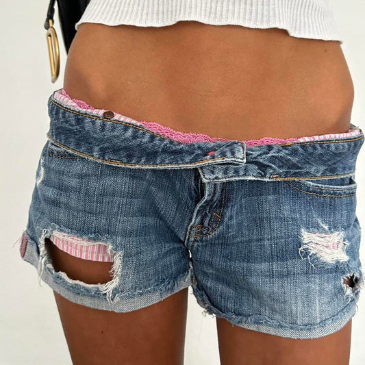 Vintage 00’s Pink Victoria’s Secret denim mini shorts
