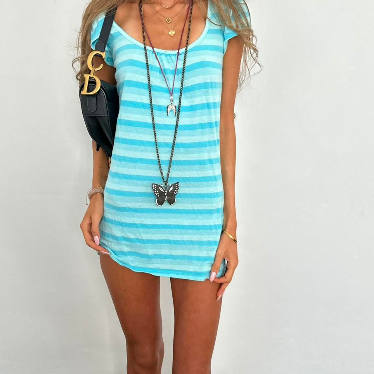 Vintage 90’s striped blue mini dress