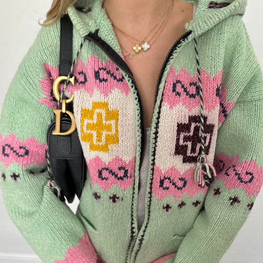 Vintage handmade design knit cardigan