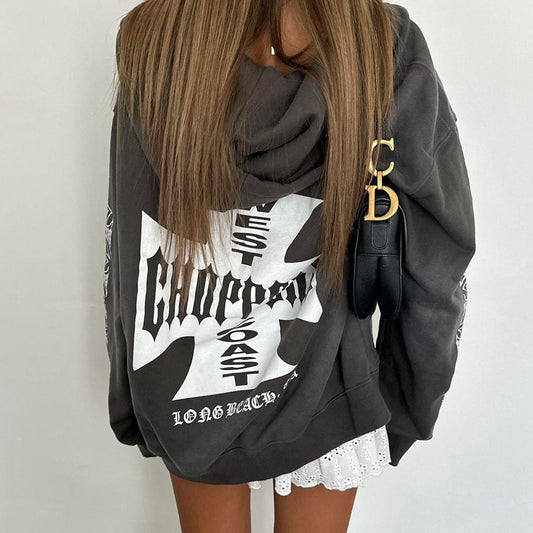 Vintage 2000’s West Coast Choppers grey zip up hoodie