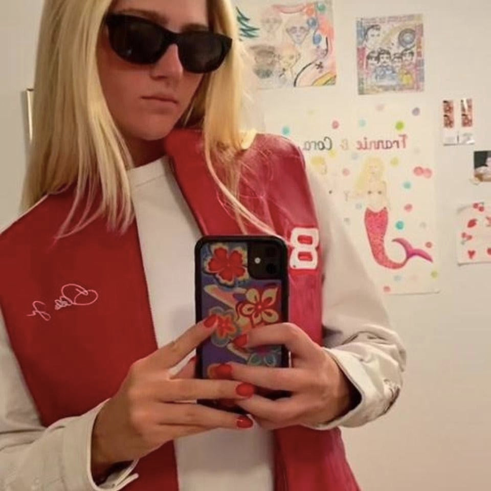 Vintage early 90’s varsity red leather jacket 🎀