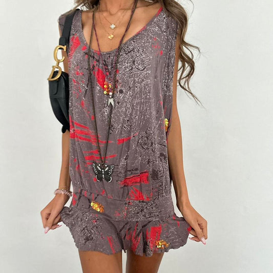 Vintage 00s graphic ruffle mini dress