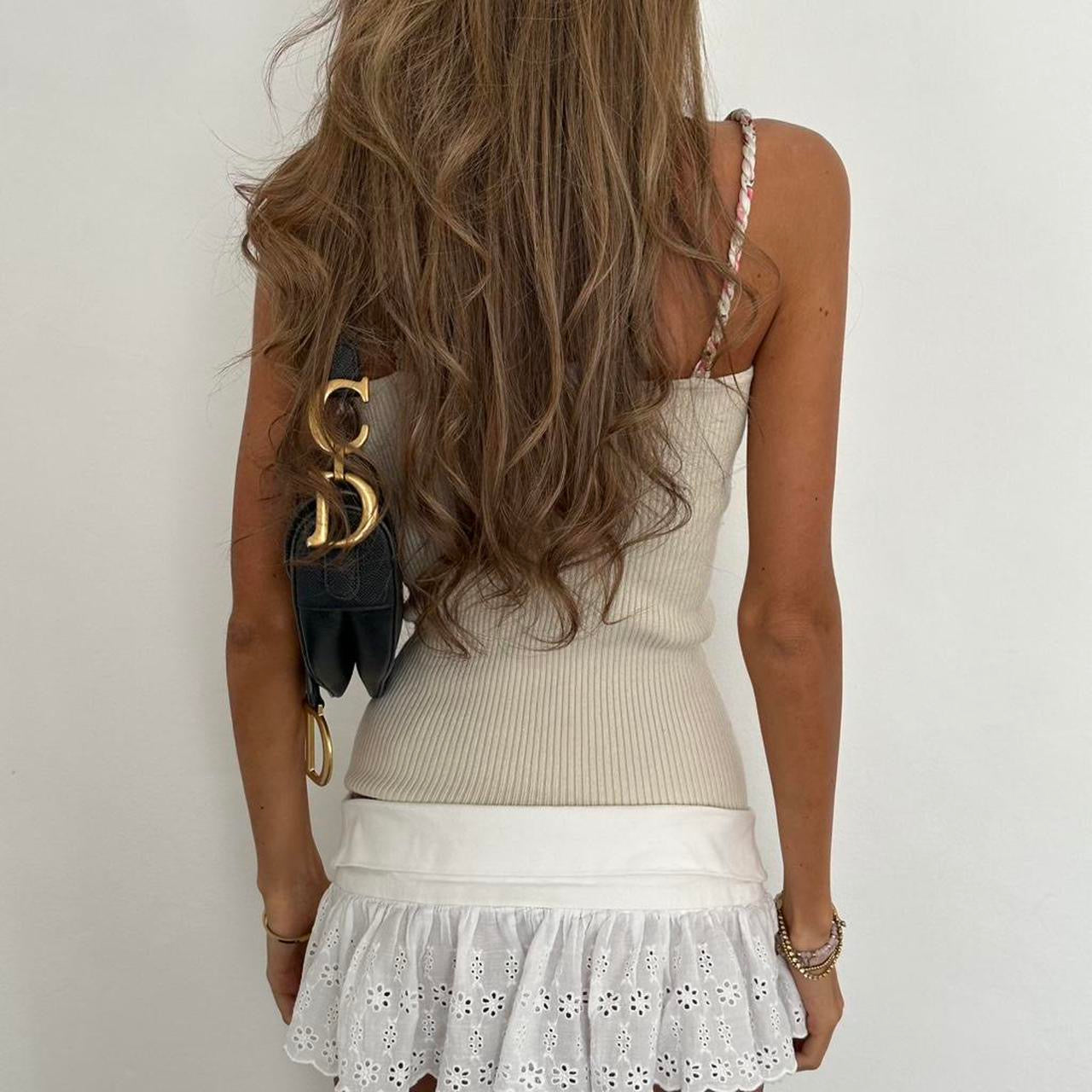 Vintage 2000s floral silk and ribbed cami top