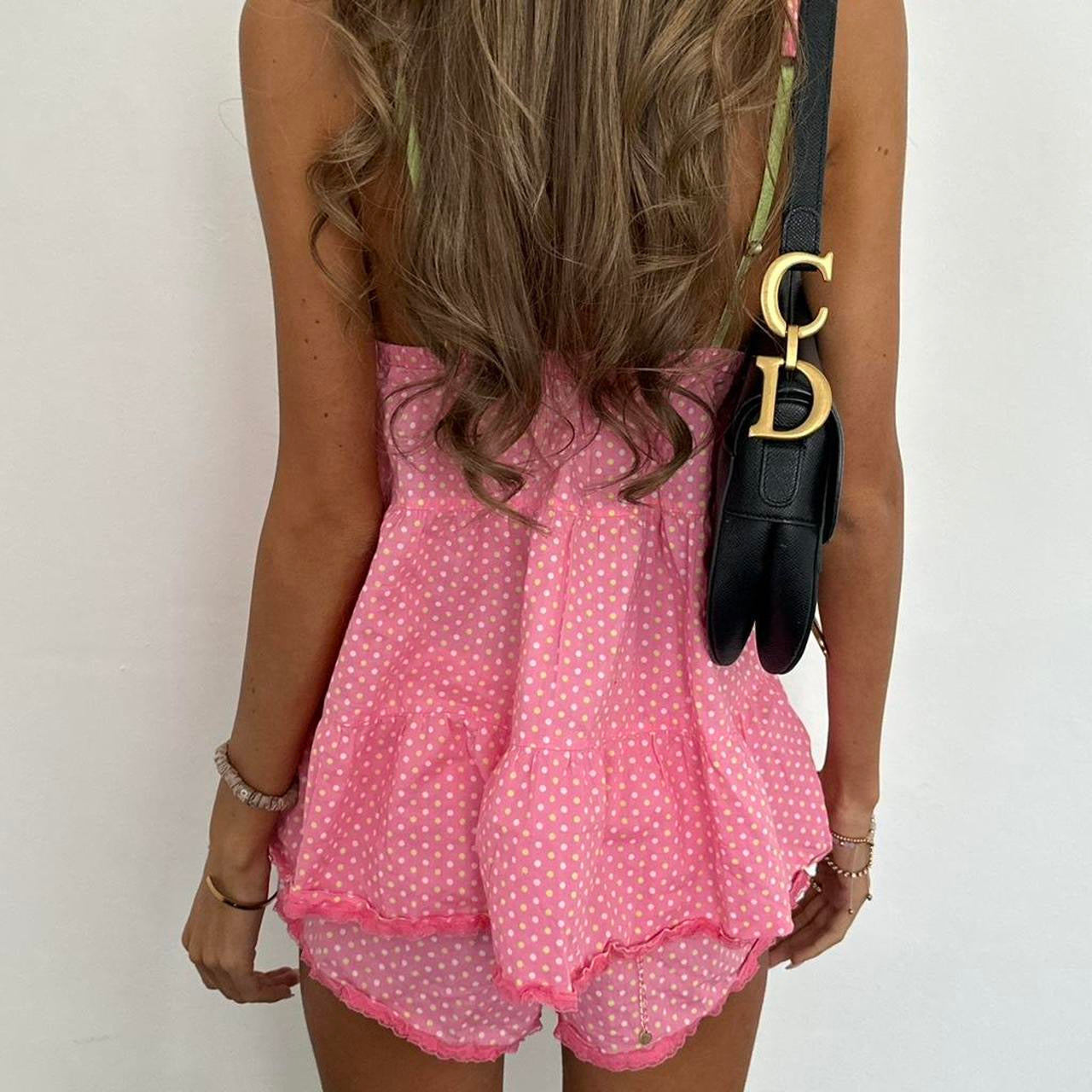 Vintage 00s Victoria’s Secret polka dot print two piece set