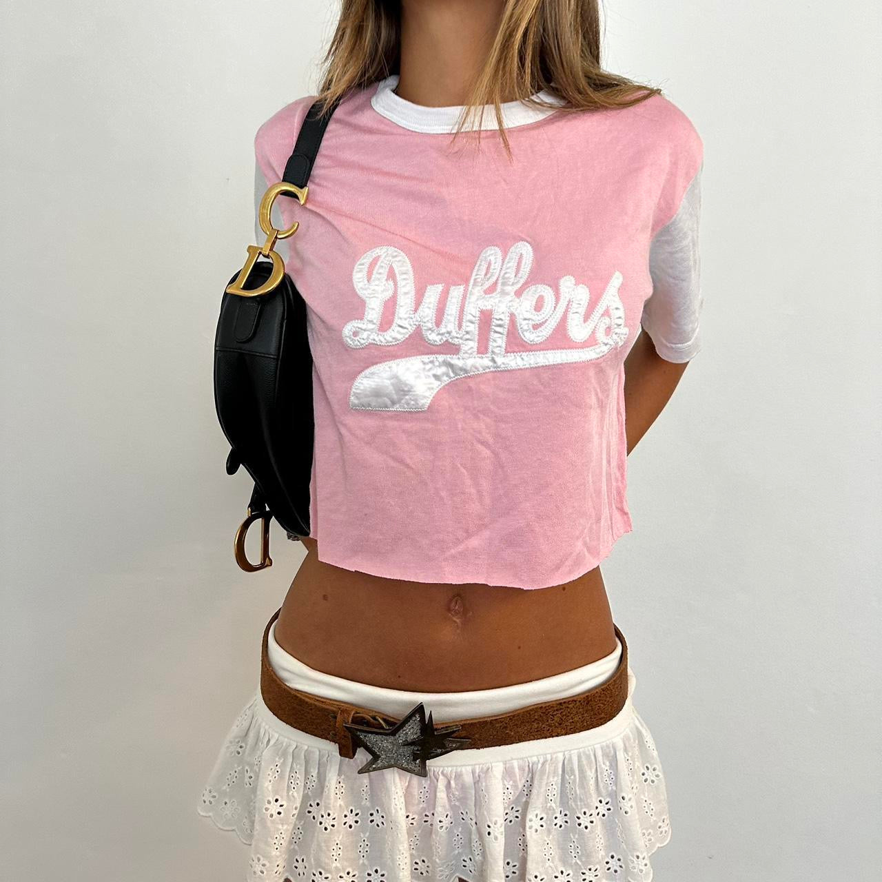 Vintage Duffers pink and white tee 🩷