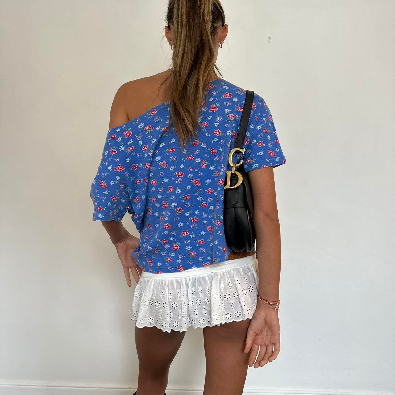 Vintage Flower blue top