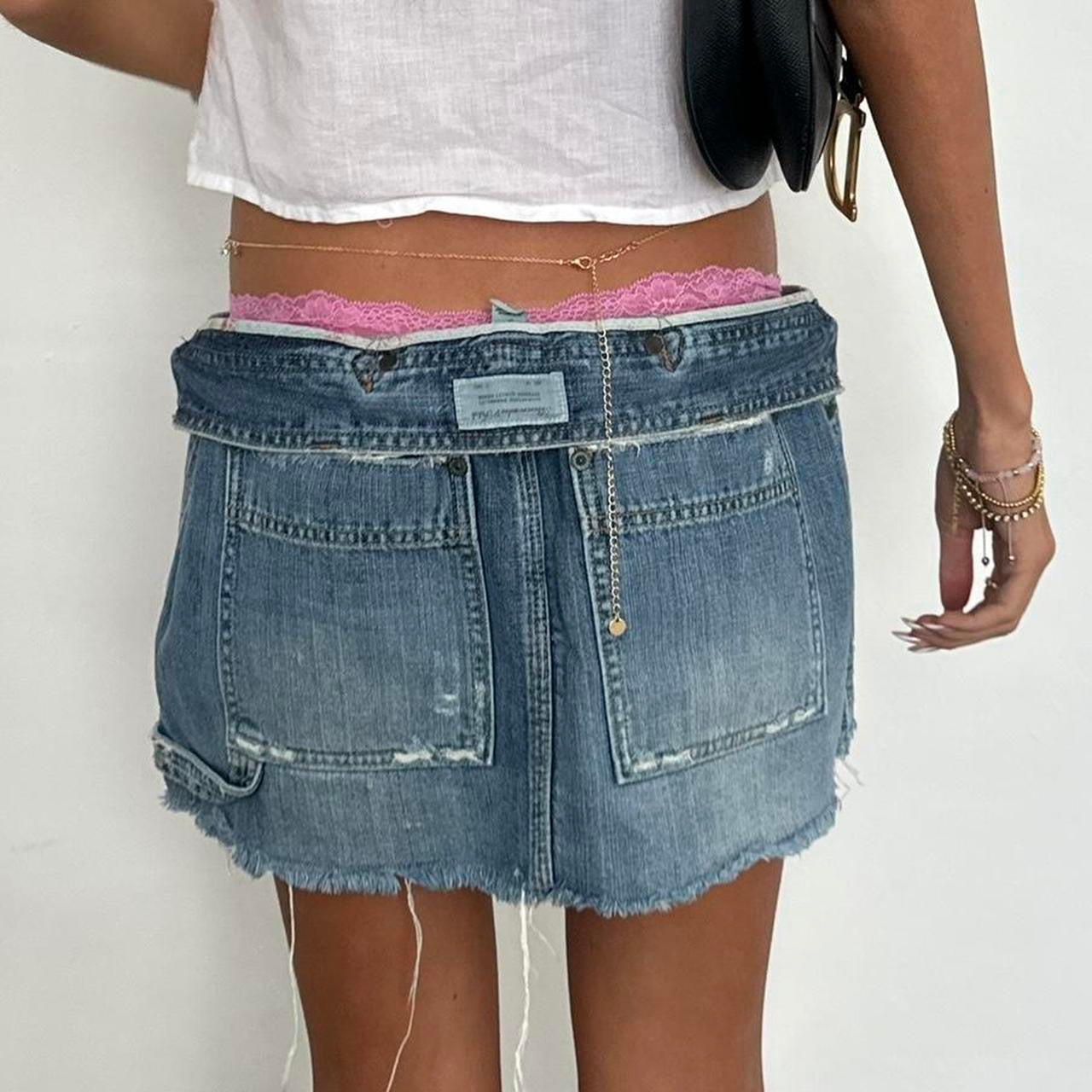 Vintage 00s Abercrombie and Fitch denim mini skirt