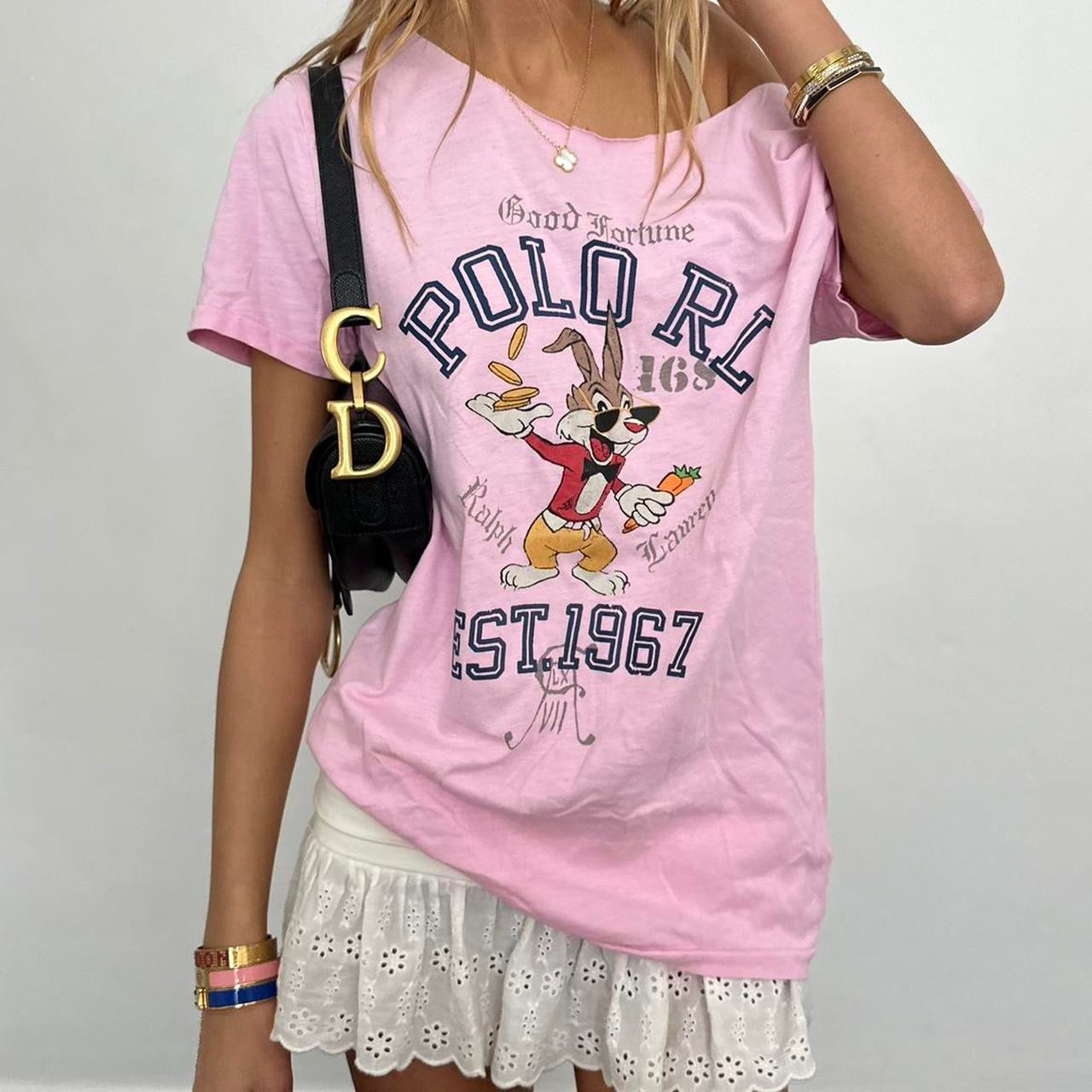 Vintage Ralph Lauren pink cartoon tee