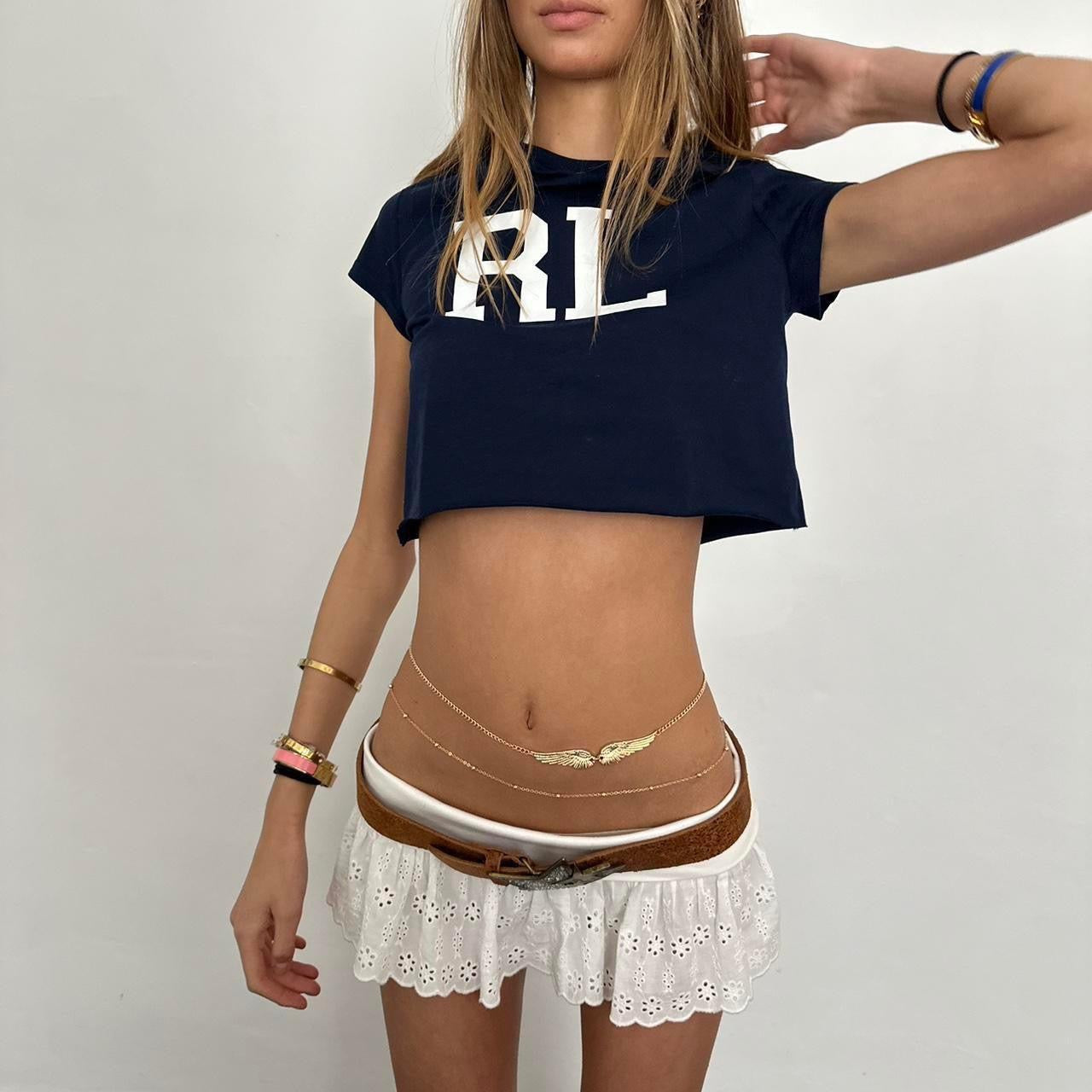 Vintage Ralph Lauren navy RL letter baby tee