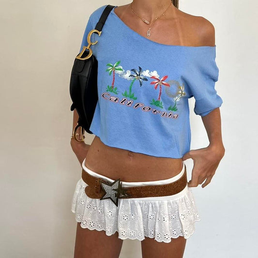 Vintage California off the shoulder tee