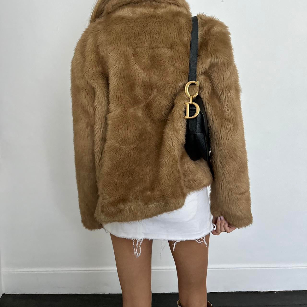 Vintage 2000’s classic brown faux fur jacket