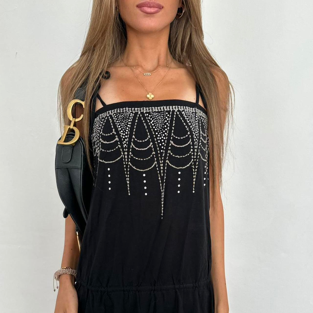 Vintage 2000’s black sequin cami top