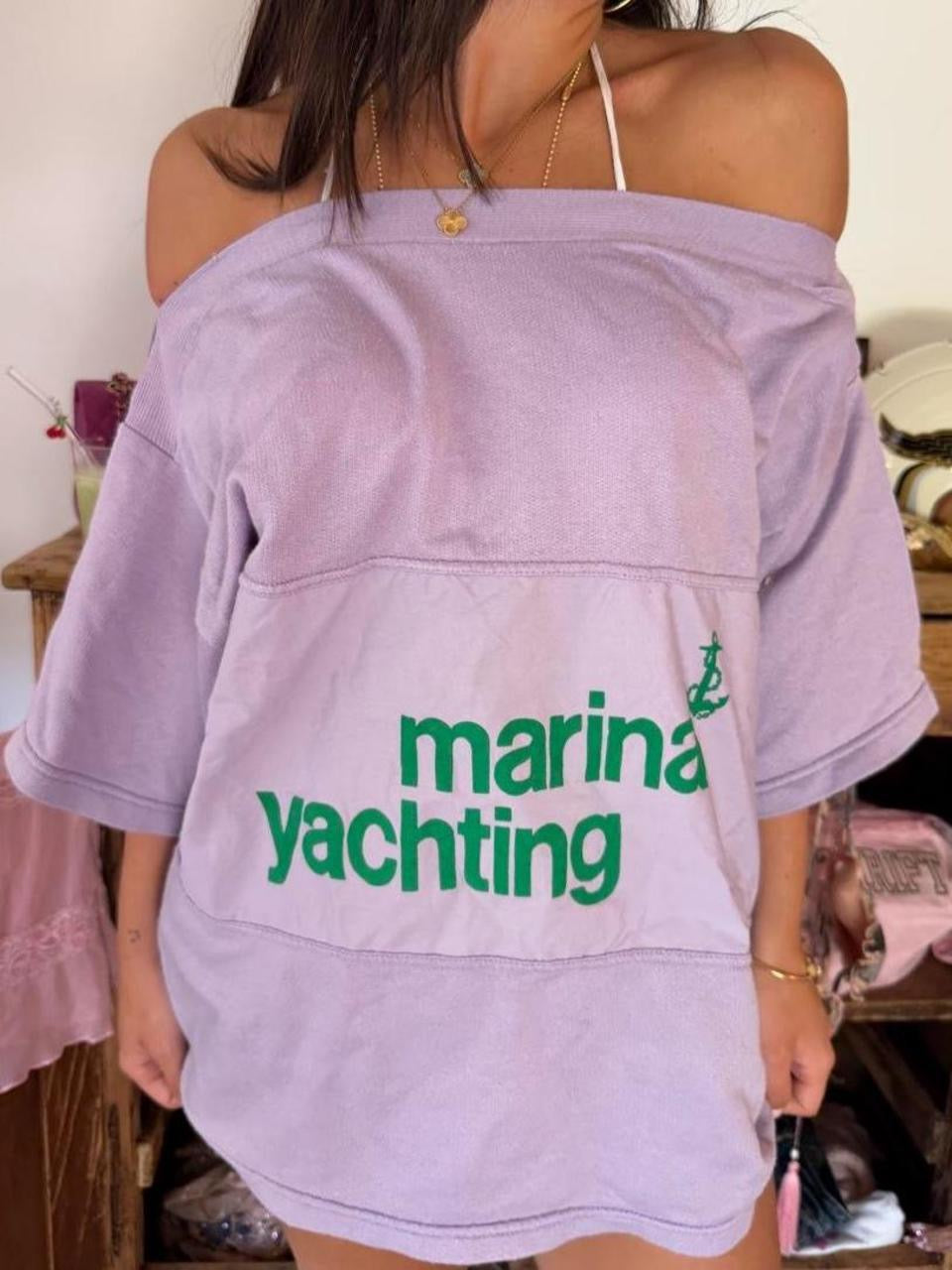 Vintage 90s Marina Yachting purple oversized sweater top