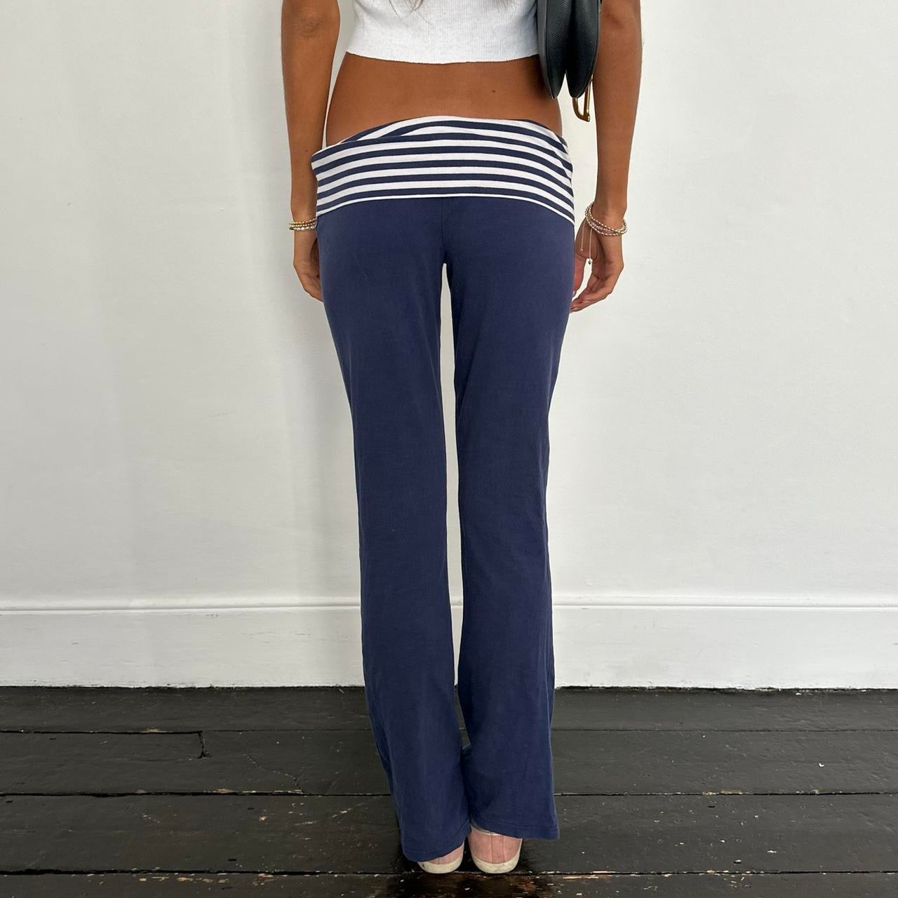 Vintage 2000’s navy fold over striped pants