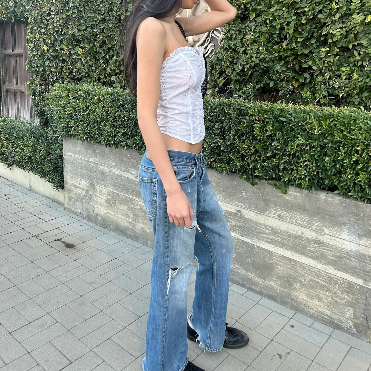 Vintage white strapless top