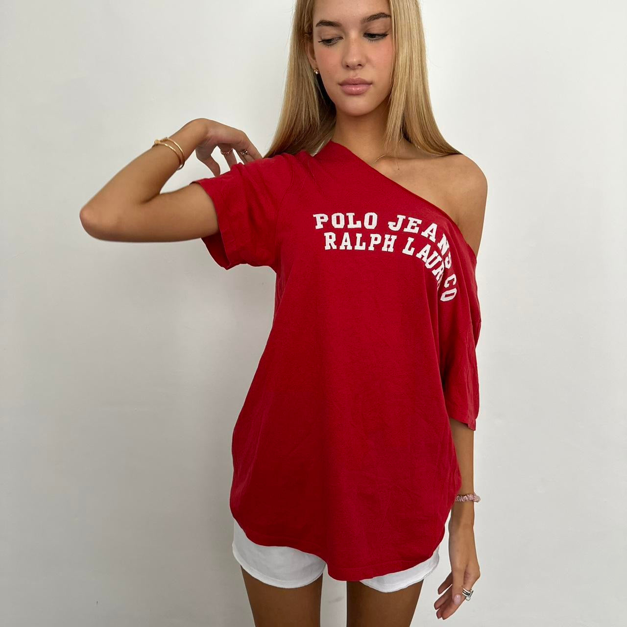 Vintage Ralph Lauren red off shoulder top