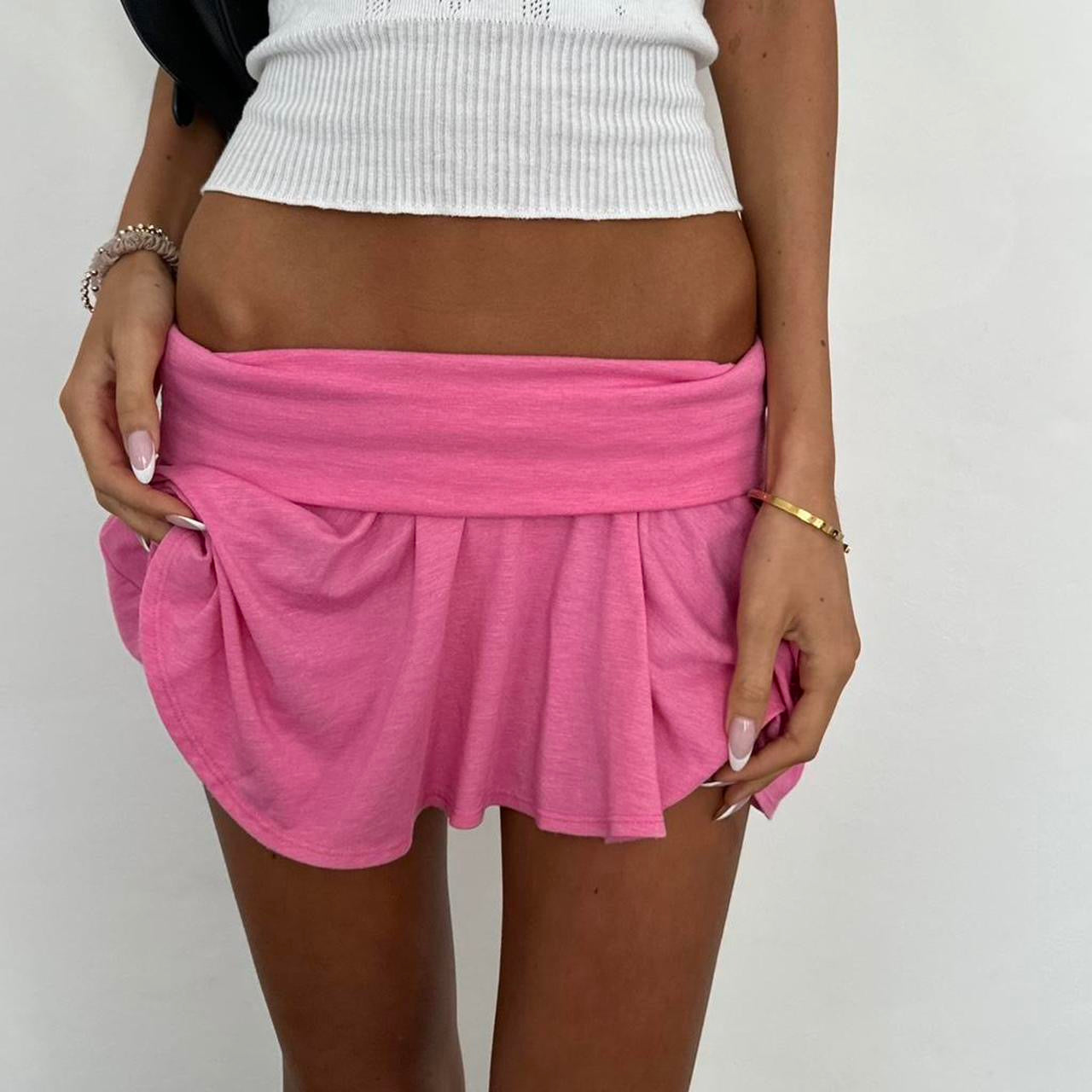Vintage 00s pink foldover mini skirt