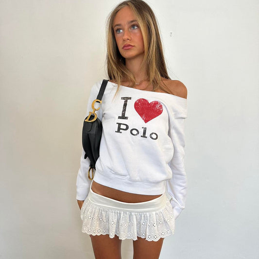 Vintage ‘I ❤️ Polo’ Ralph Lauren white sweatshirt