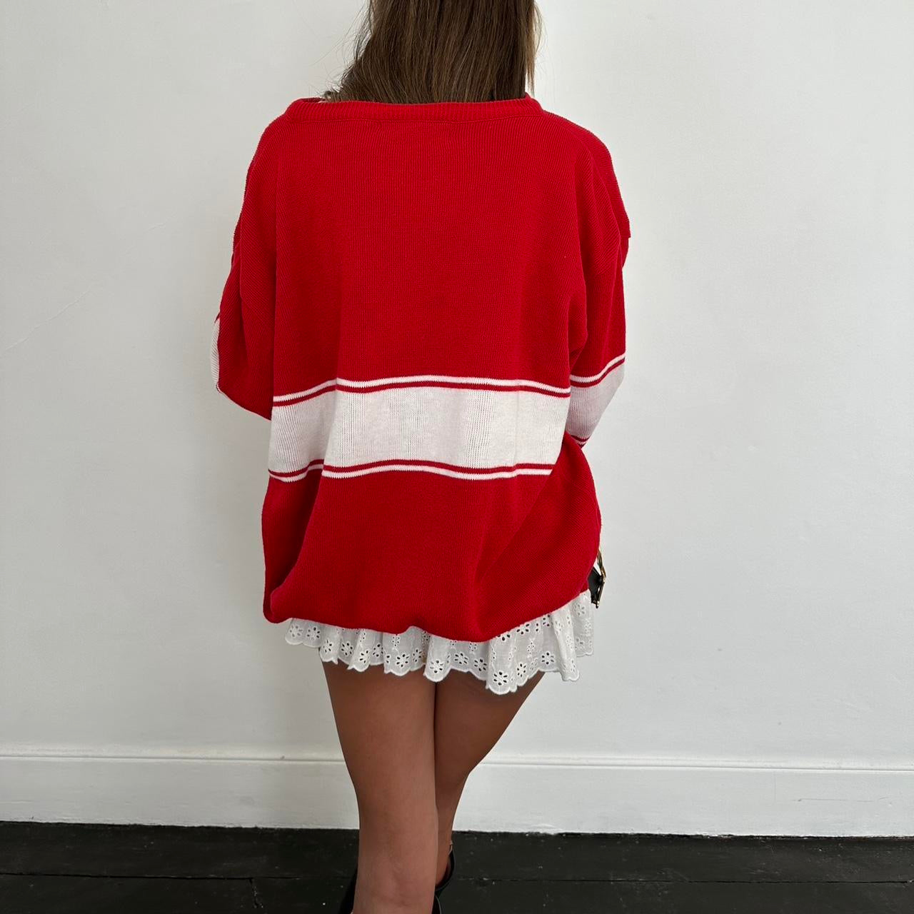 Vintage knitted Mustang red sweater