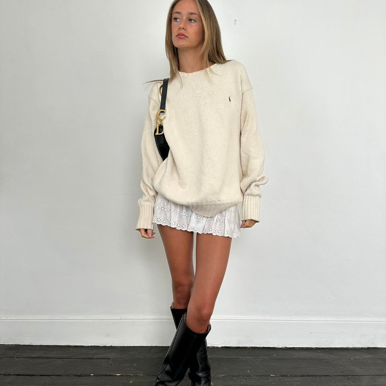 Vintage 1990s Ralph Lauren cream sweater