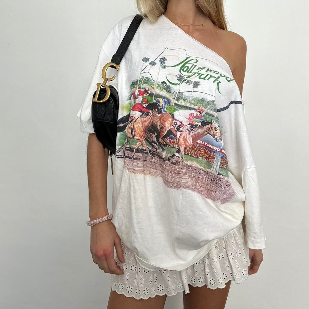 Vintage 90’s horse polo off the shoulder top