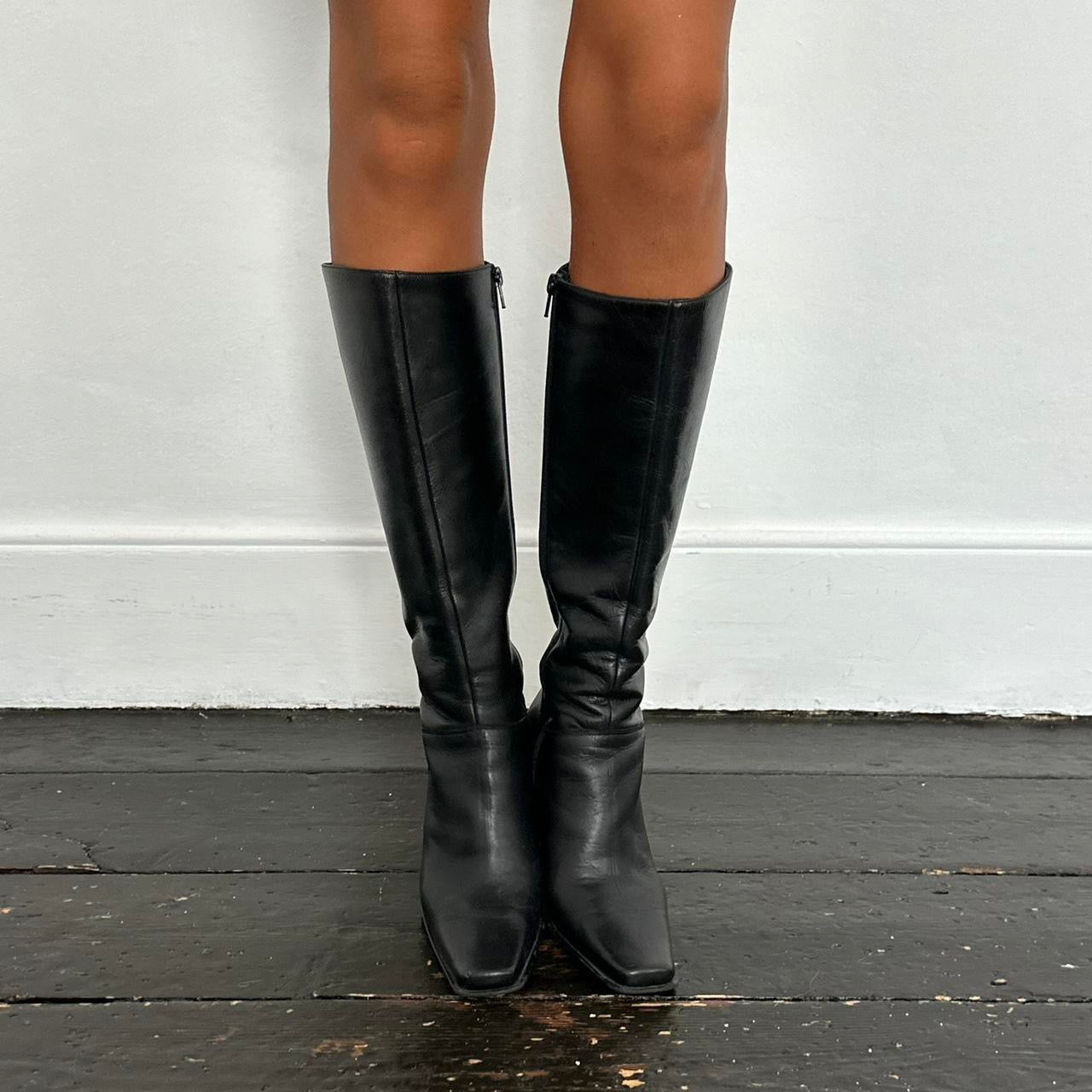 Vintage Ted Baker tall leather black classic boots