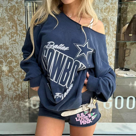Vintage 90’s Dallas Cowboys off the shoulder sweatshirt top