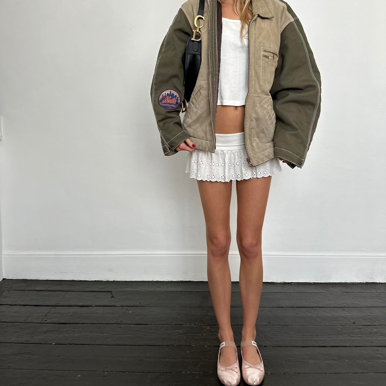 Vintage 90’s khaki suede and canvas jacket