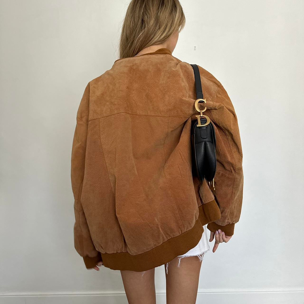 Vintage 90’s brown bomber leather jacket