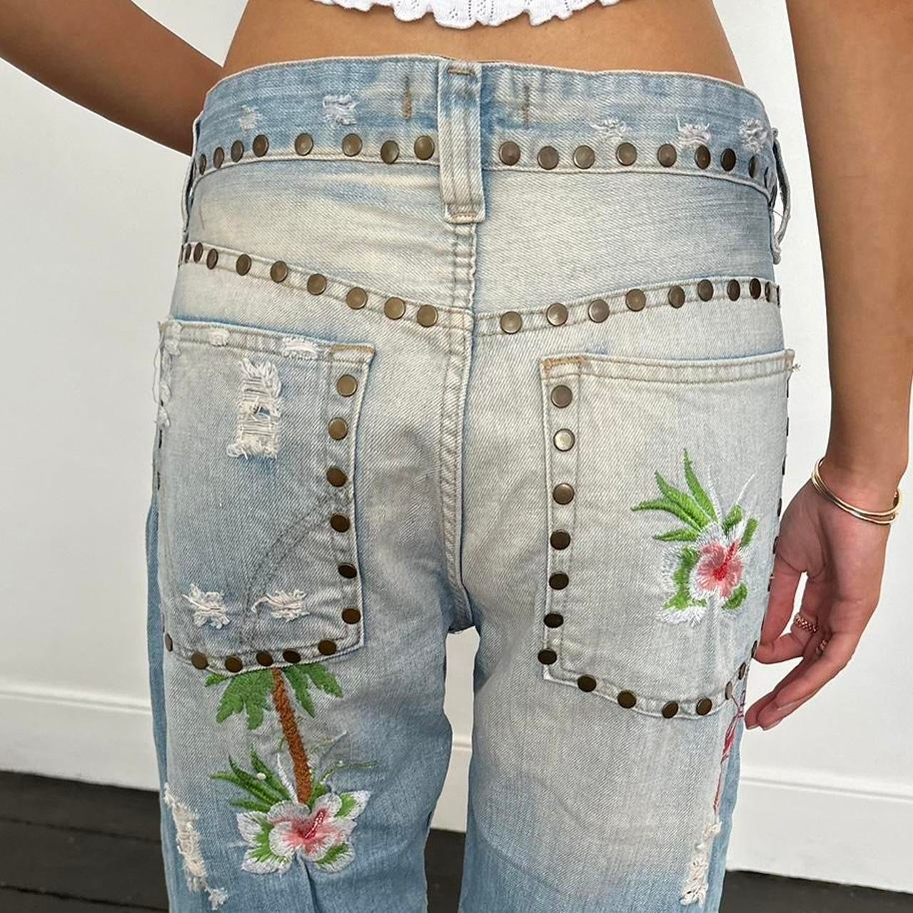 Vintage Dolce & Gabbana iconic rare 90s palm tree jeans 🩵🏄🏼‍♀️