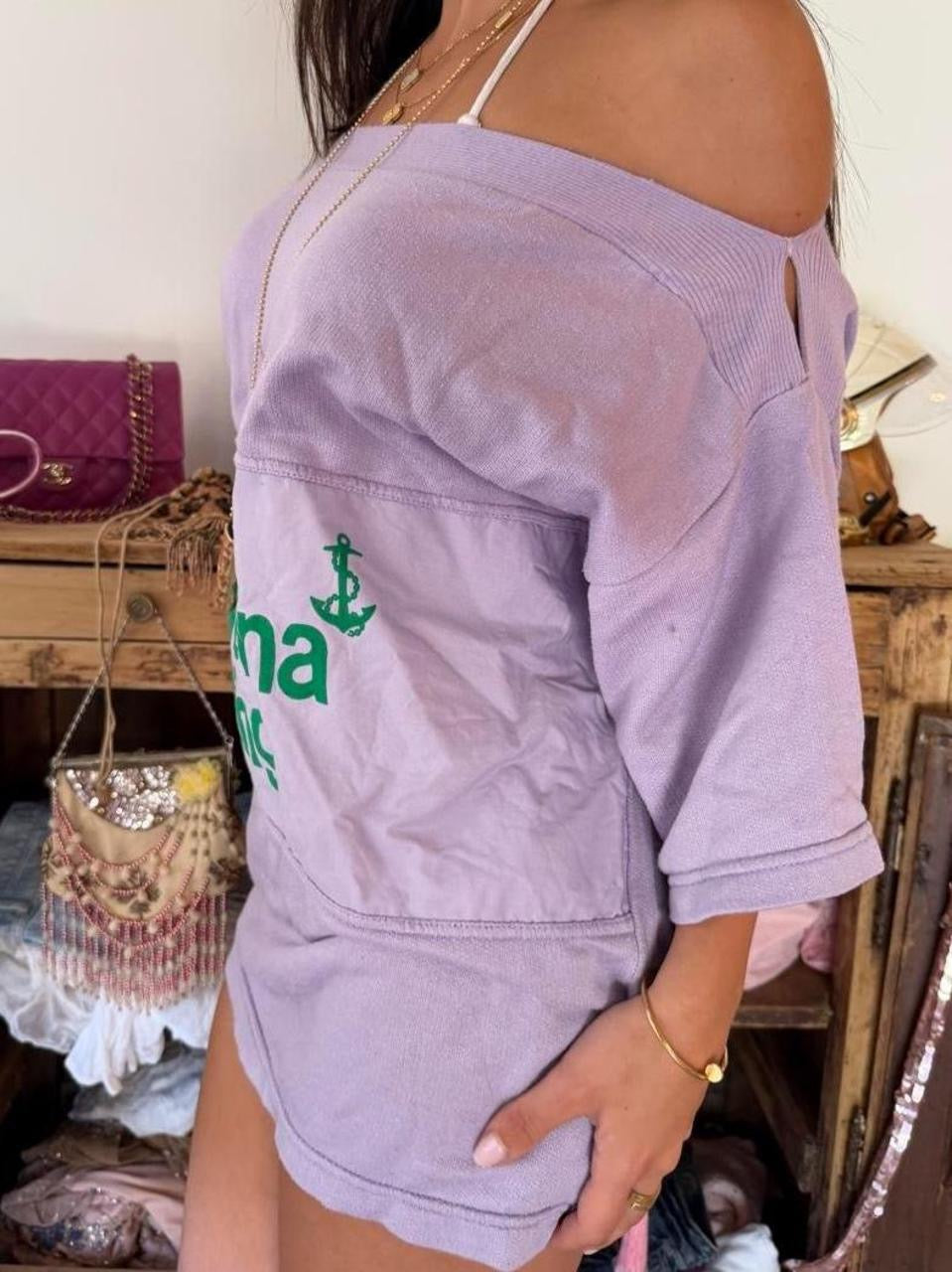 Vintage 90s Marina Yachting purple oversized sweater top