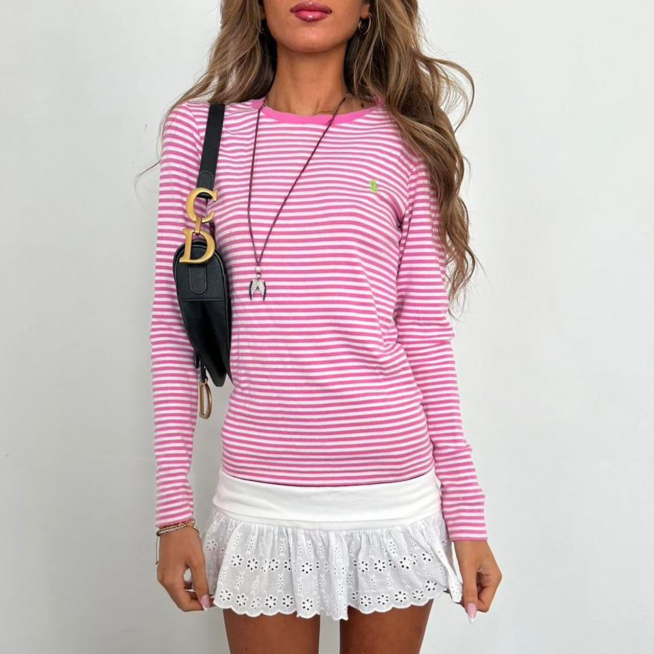 Vintage 90’s Polo Ralph Lauren pink striped long sleeve top