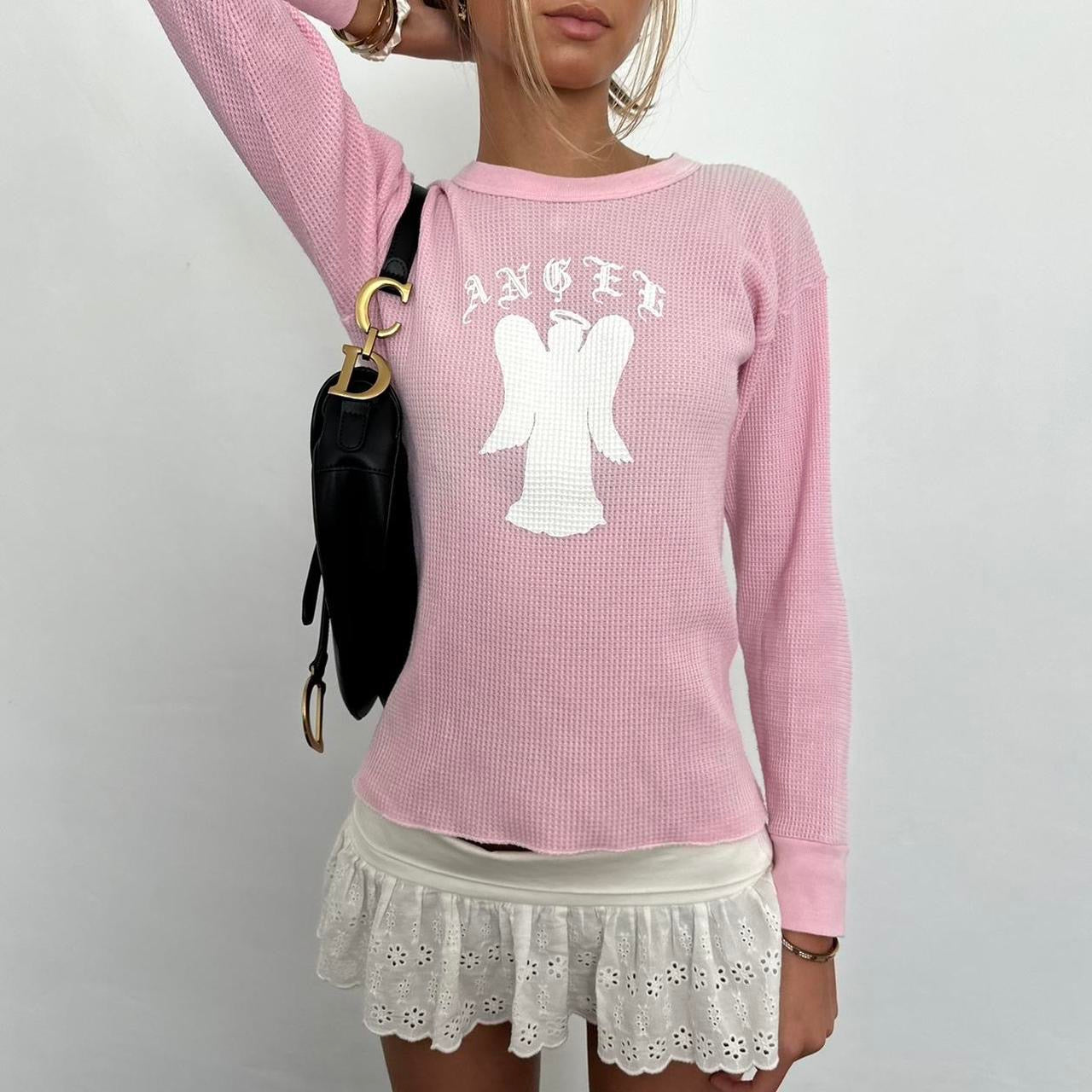 Vintage 90’s pink angels Los Angeles waffle long sleeve top