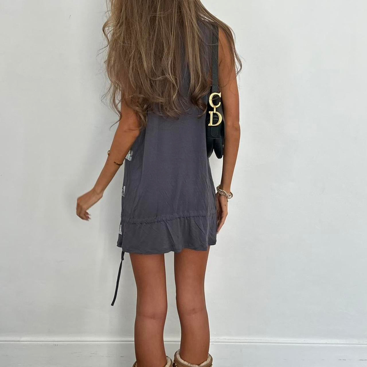 Vintage 90’s striped sequin grey mini dress