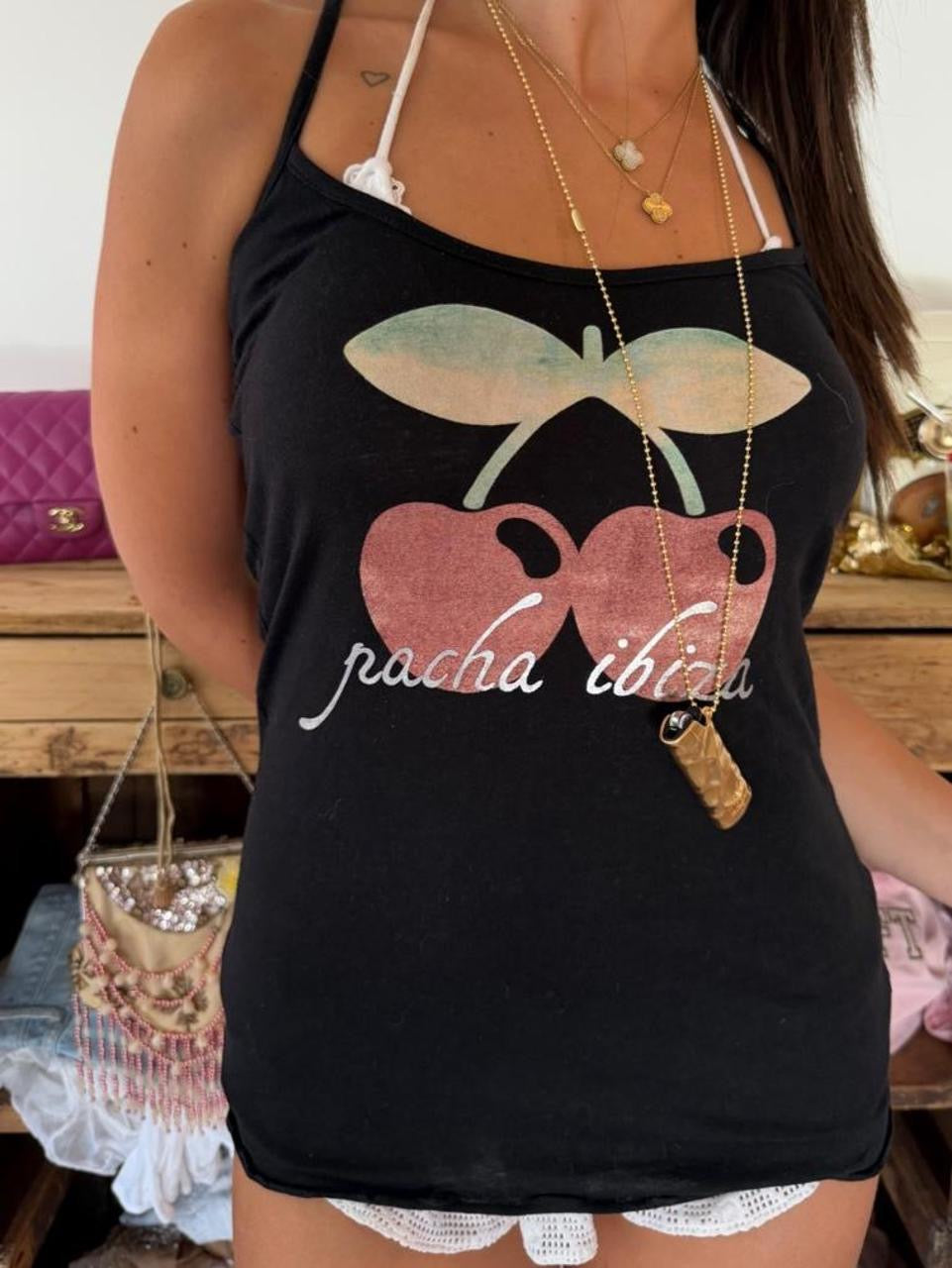 Vintage 00s Pacha Ibiza cherry tank top