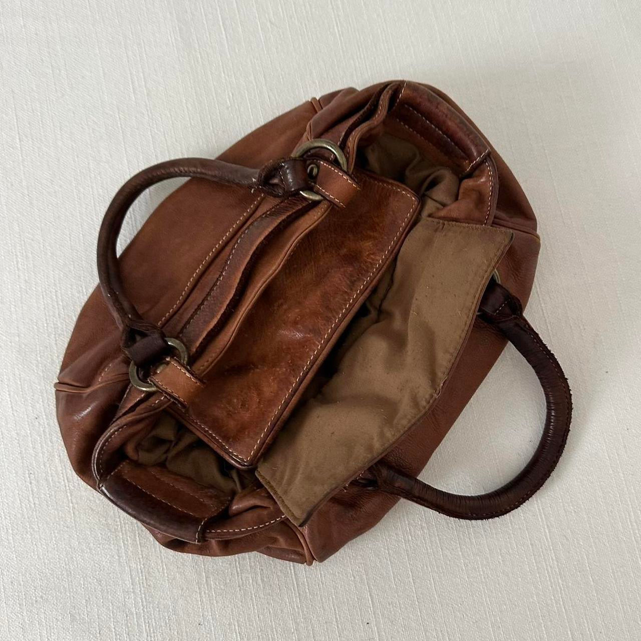 Vintage brown genuine leather bag