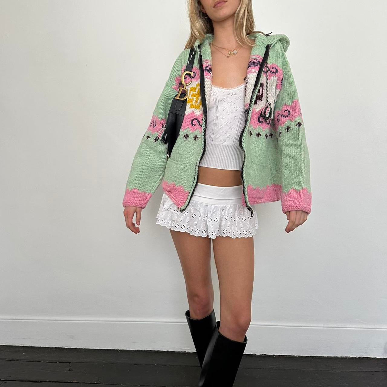 Vintage handmade design knit cardigan