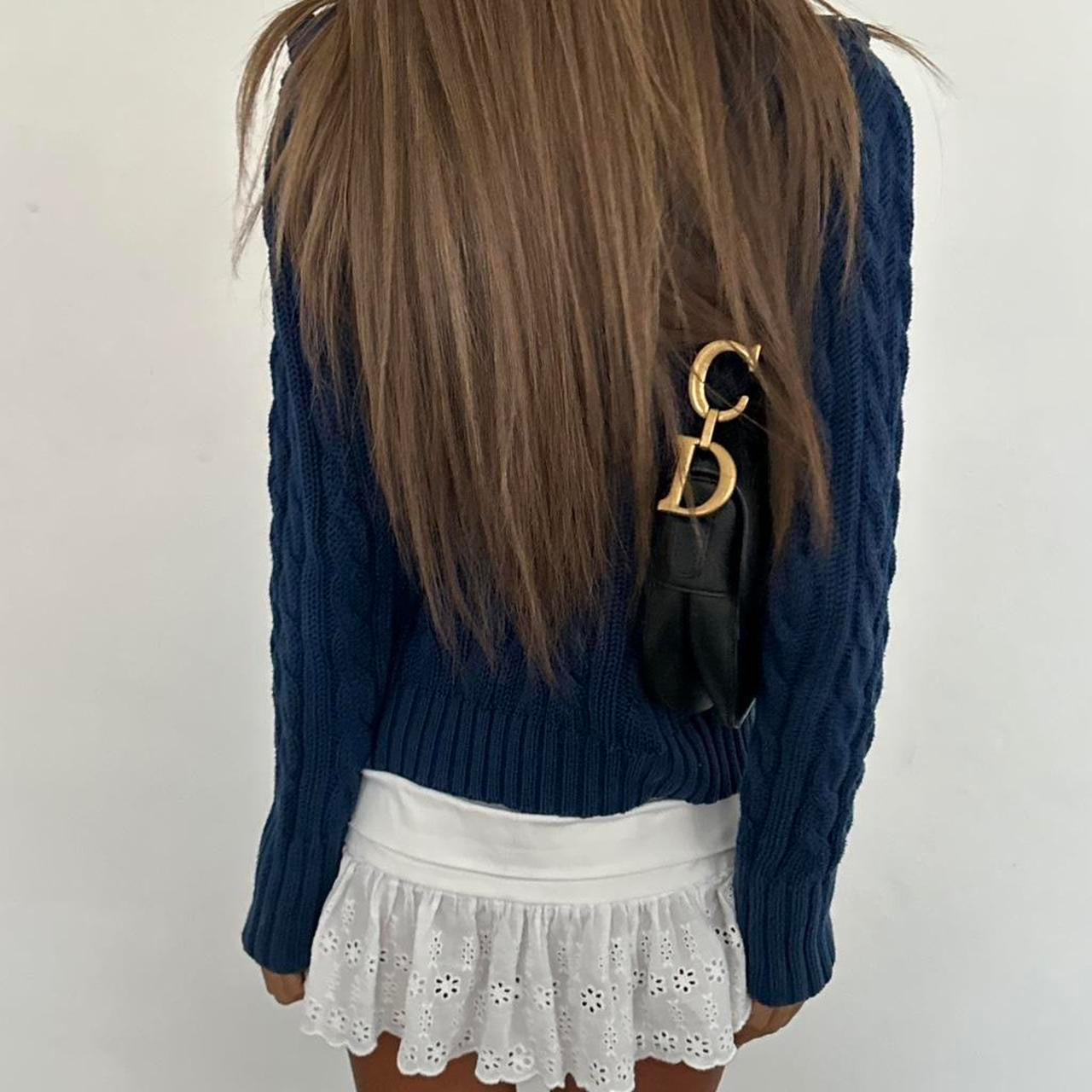 Vintage 2000’s navy knit hooded cardigan