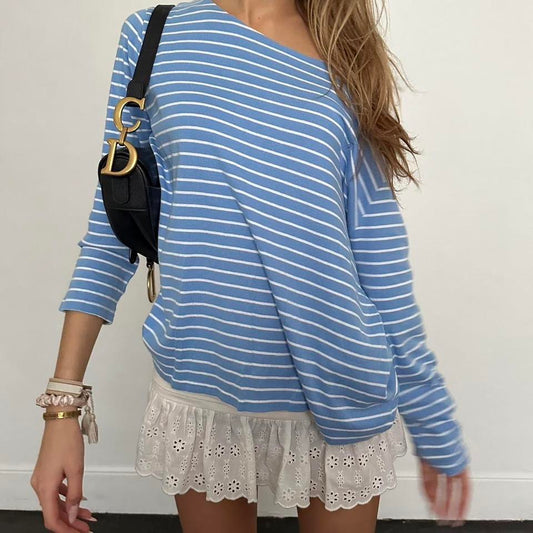 Vintage Ralph Lauren blue striped long sleeve top